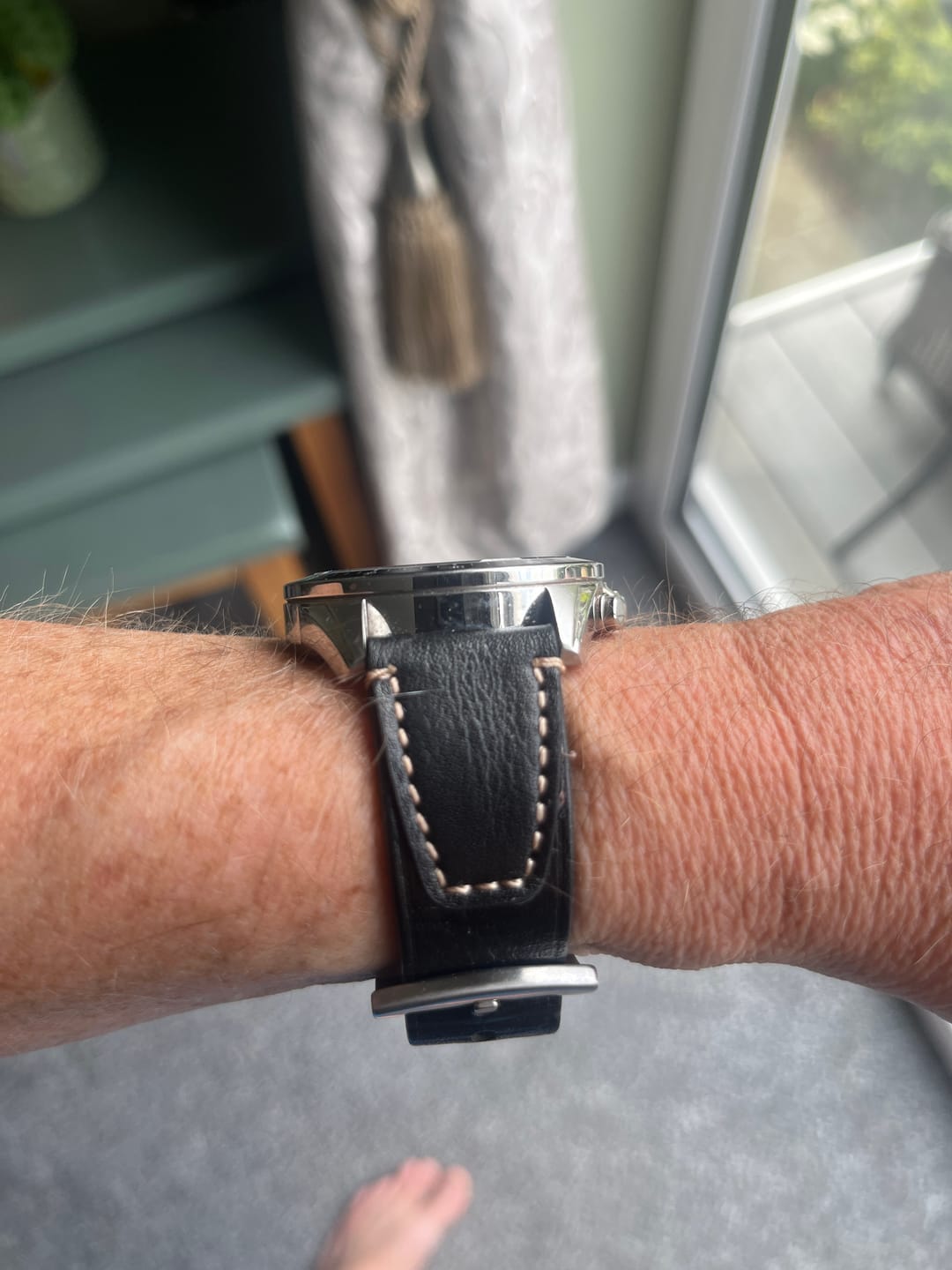 Customer photo review of Kensington Classic Genuine Leather Padded Watch Strap With Contrasting Stitching
