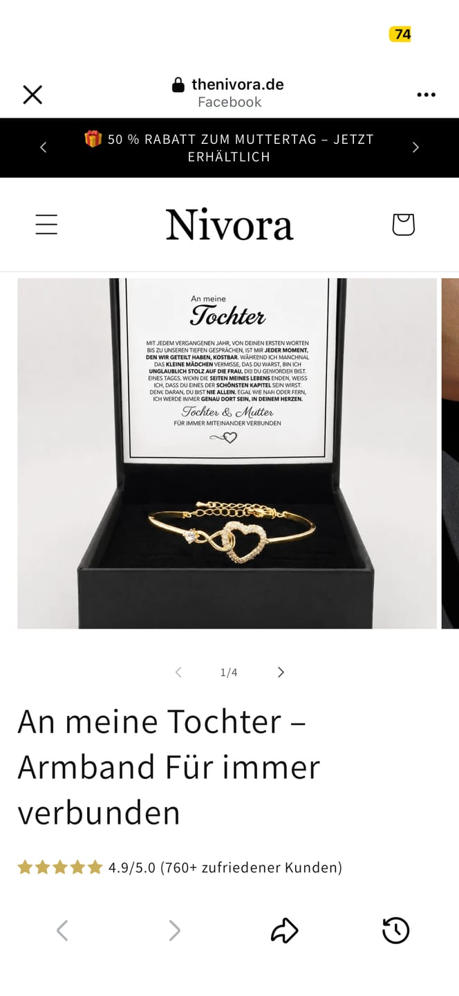 Customer photo review of An meine Tochter – Armband Für immer verbunden