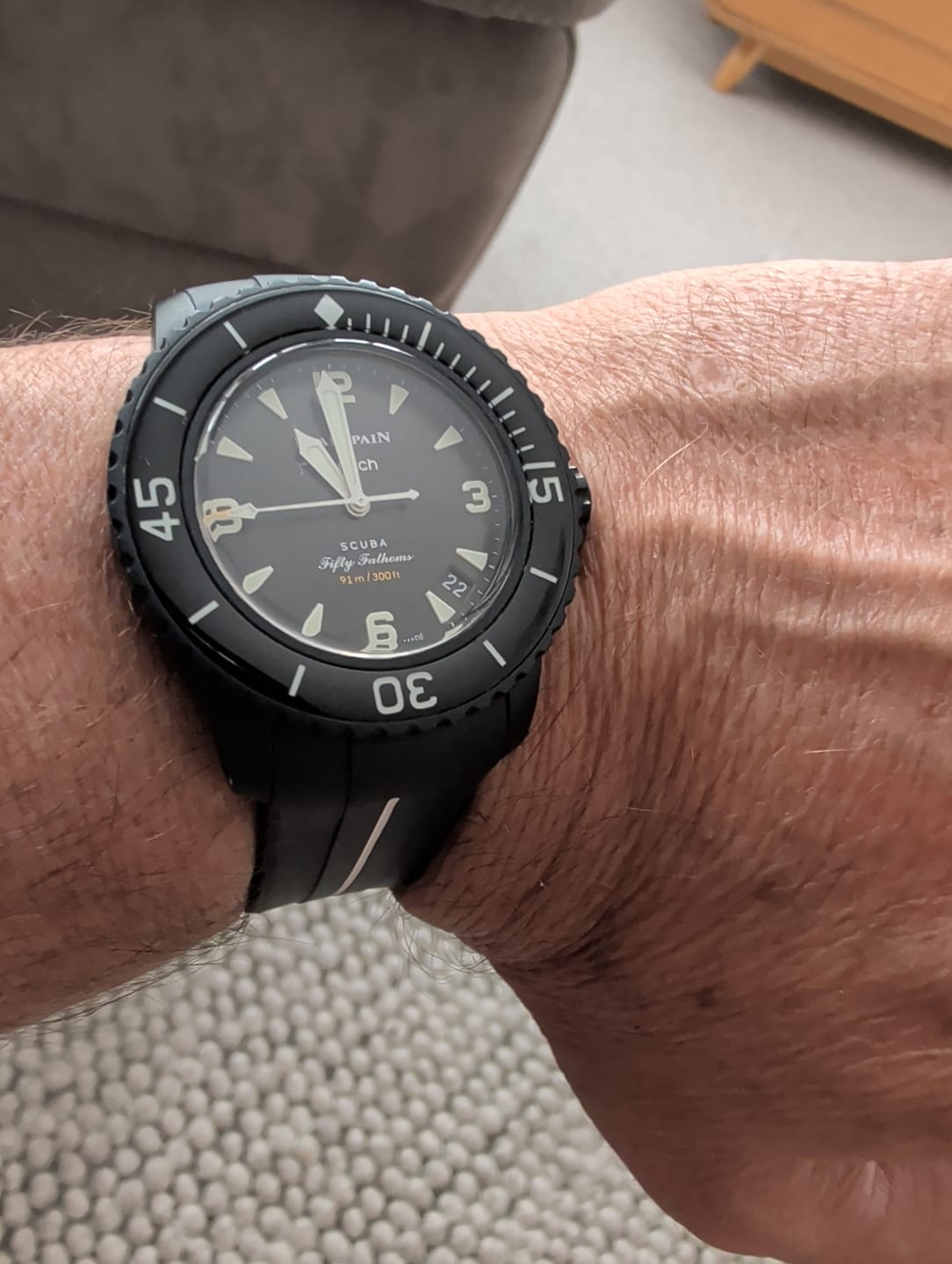 Customer photo review of Rubber Strap for Blancpain X Swatch The Ocean Of Storms