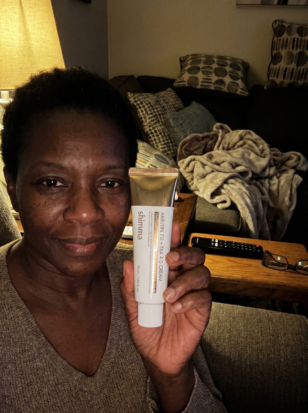Customer photo review of Shimma™ Arbutin 7% + Txa Acid 4% Cream