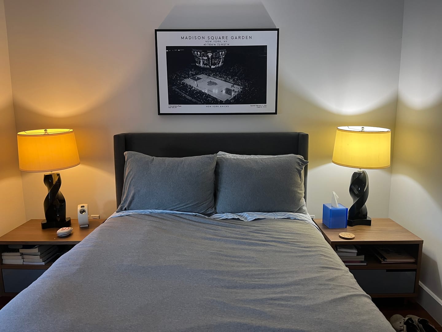 Customer photo review of Madison Square Garden Stadium Black And White, NY Knicks Basketball Stadium Print, Framed Canvas Print Wall Art