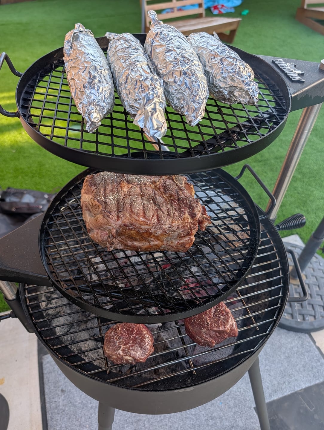 Customer photo review of Portable Santa Maria Style Charcoal Grill