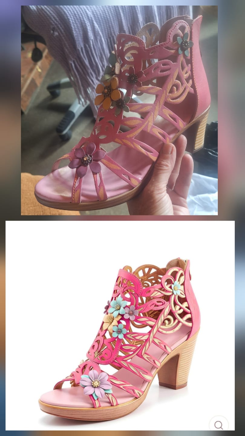Customer photo review of Blooming Vine Romantic Cutout Sandals