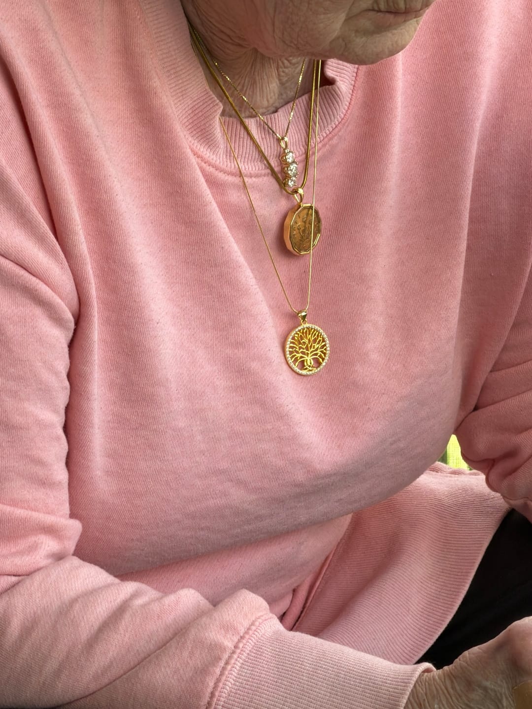 Customer photo review of Tree of Life™ Pendant — 18K Yellow Gold | Diamond