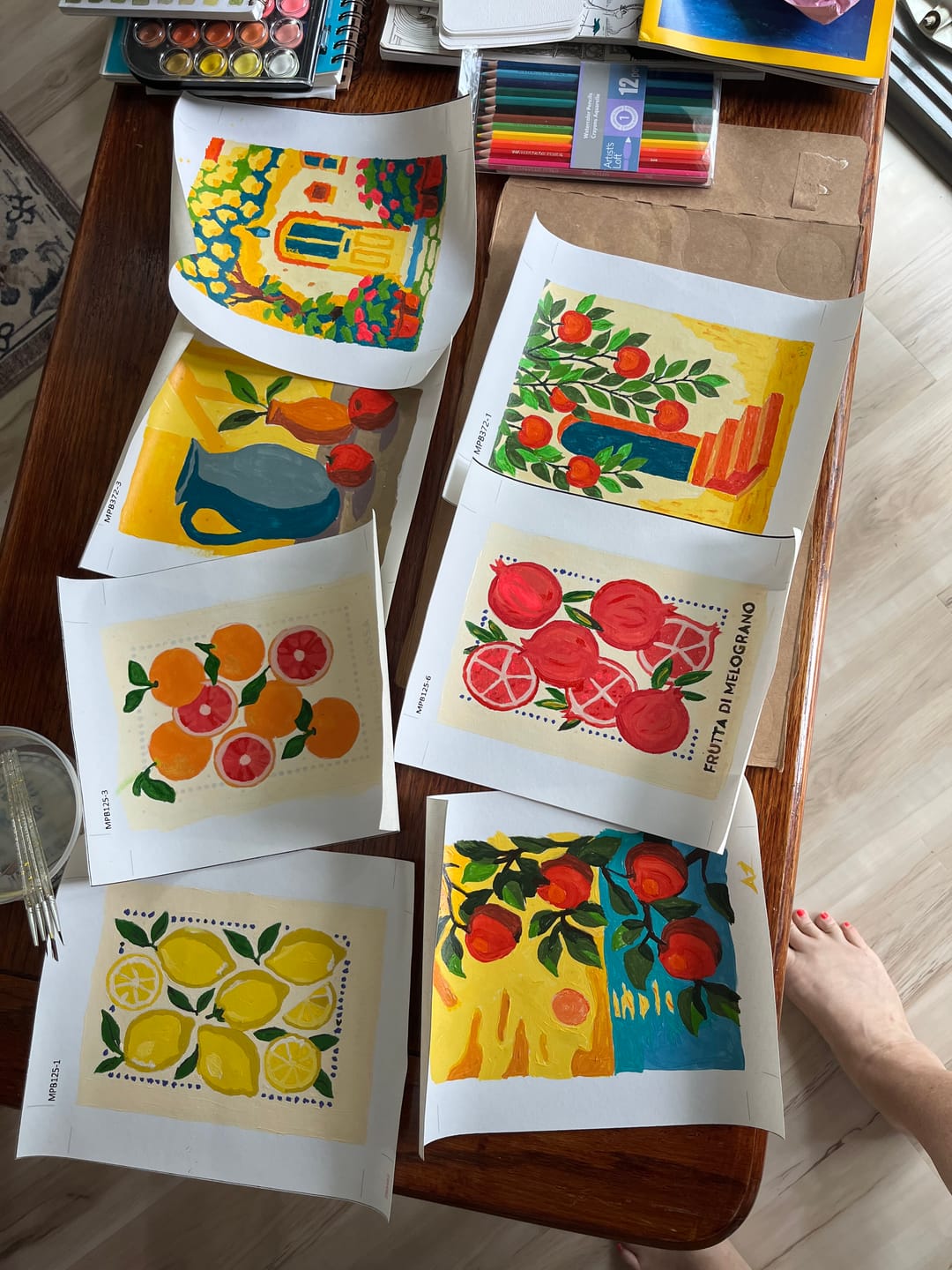 Customer photo review of 6 Mini Paintings - Italian Fruit Set