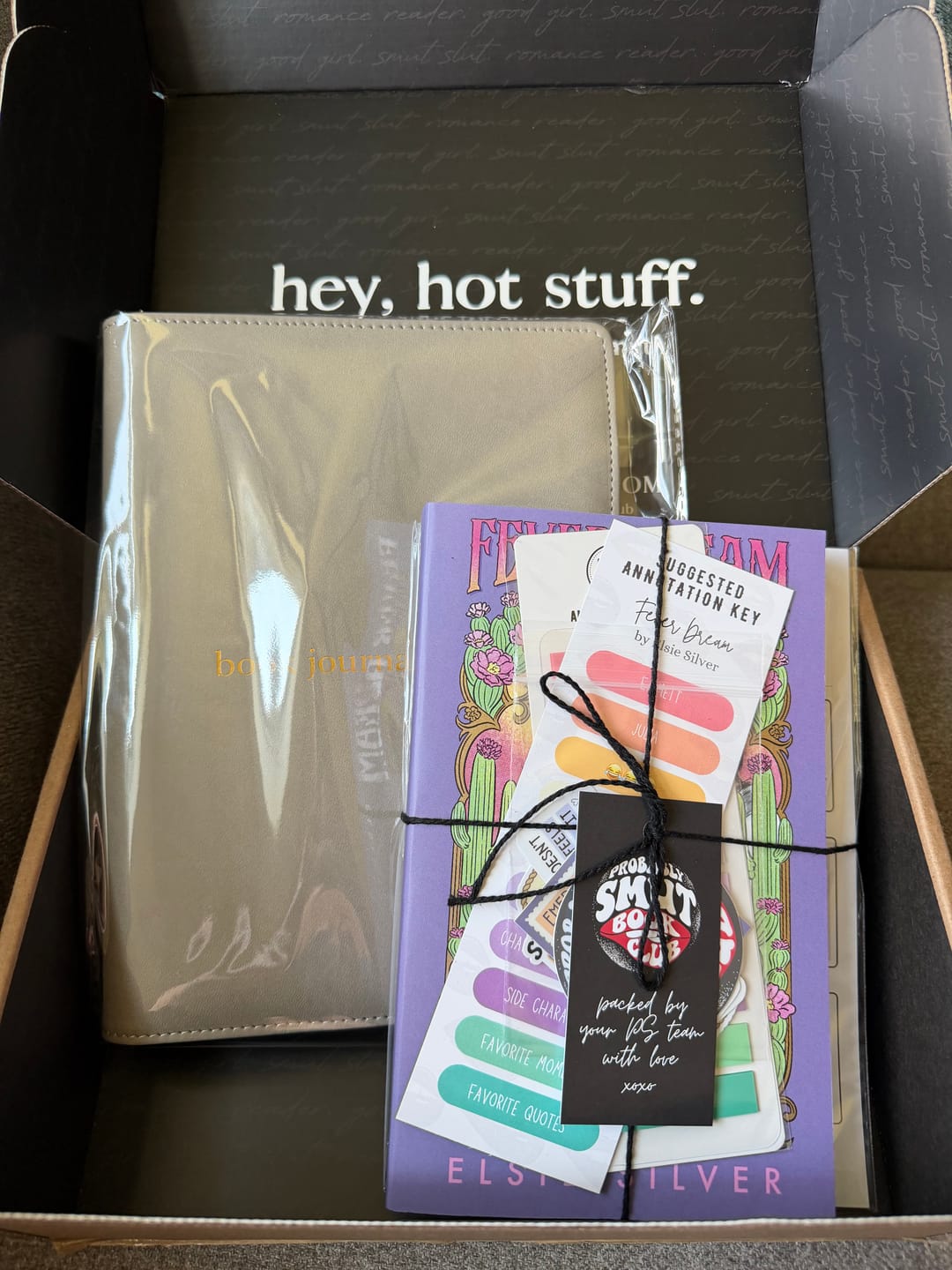 Customer photo review of smut slut book club subscription