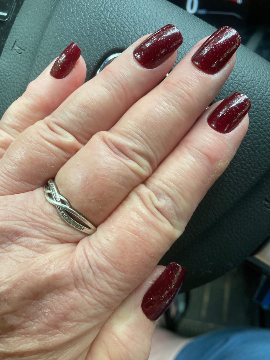 Customer photo review of Solid short burgundy red armor