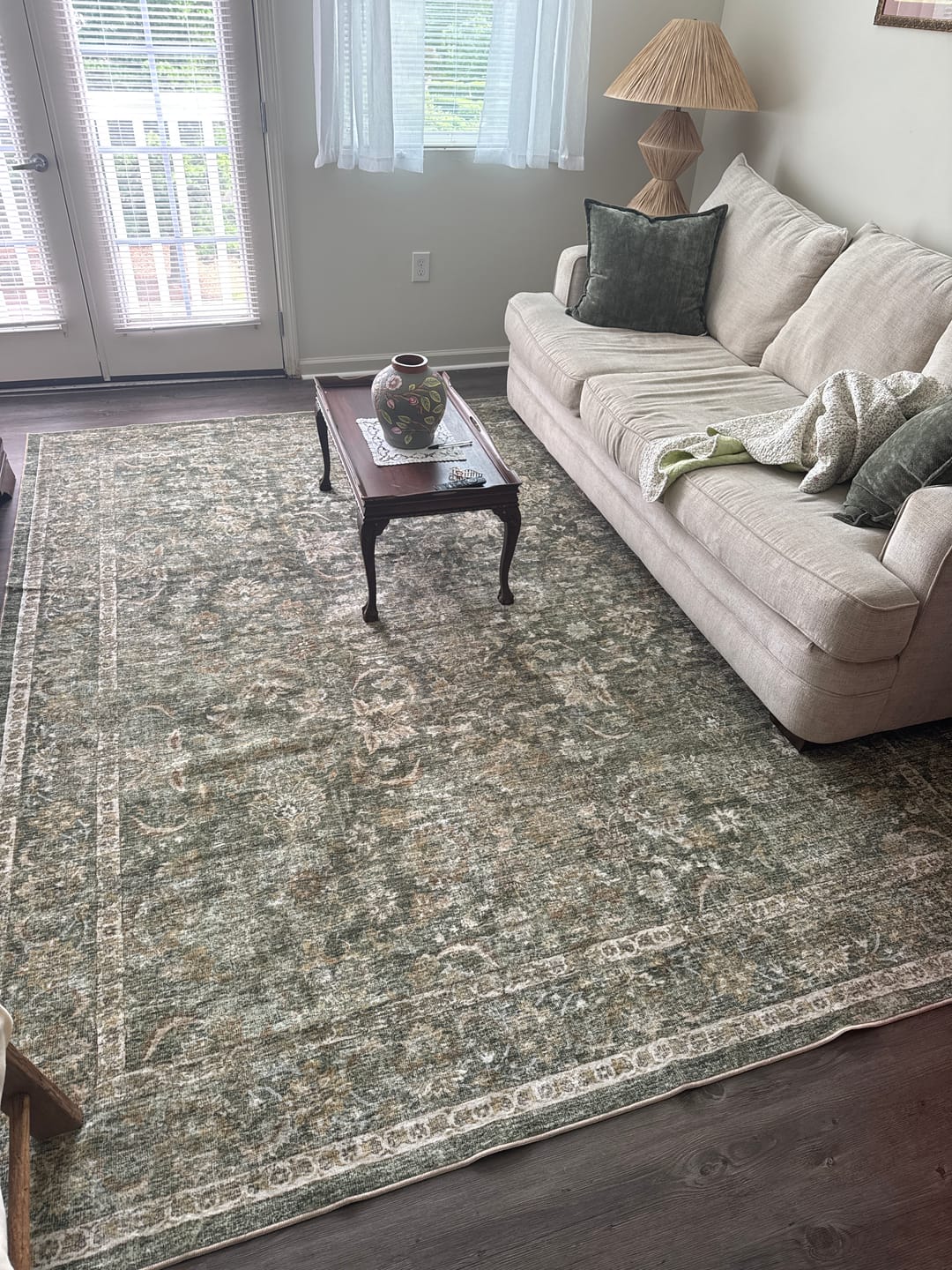 Customer photo review of Daphne Washable Area Rug - Green
