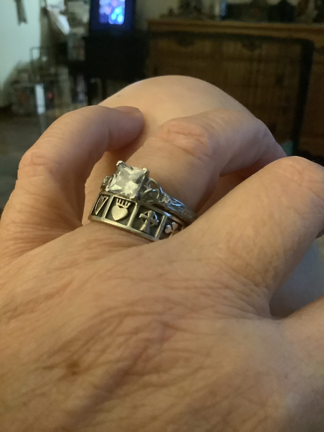 Customer photo review of Trinity Knot™ Ring — 18K White Gold | Diamond