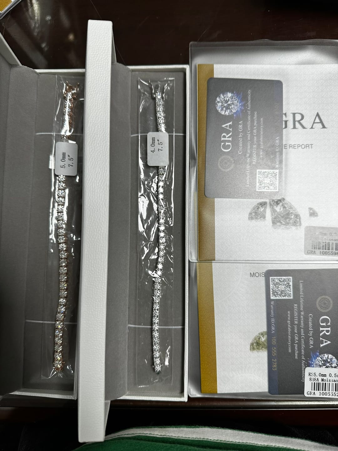 Customer photo review of Sterling Silver 925 2MM 3MM 4MM 5MM 6.5MM Moissanite Tennis Bracelet with GRA Certificate