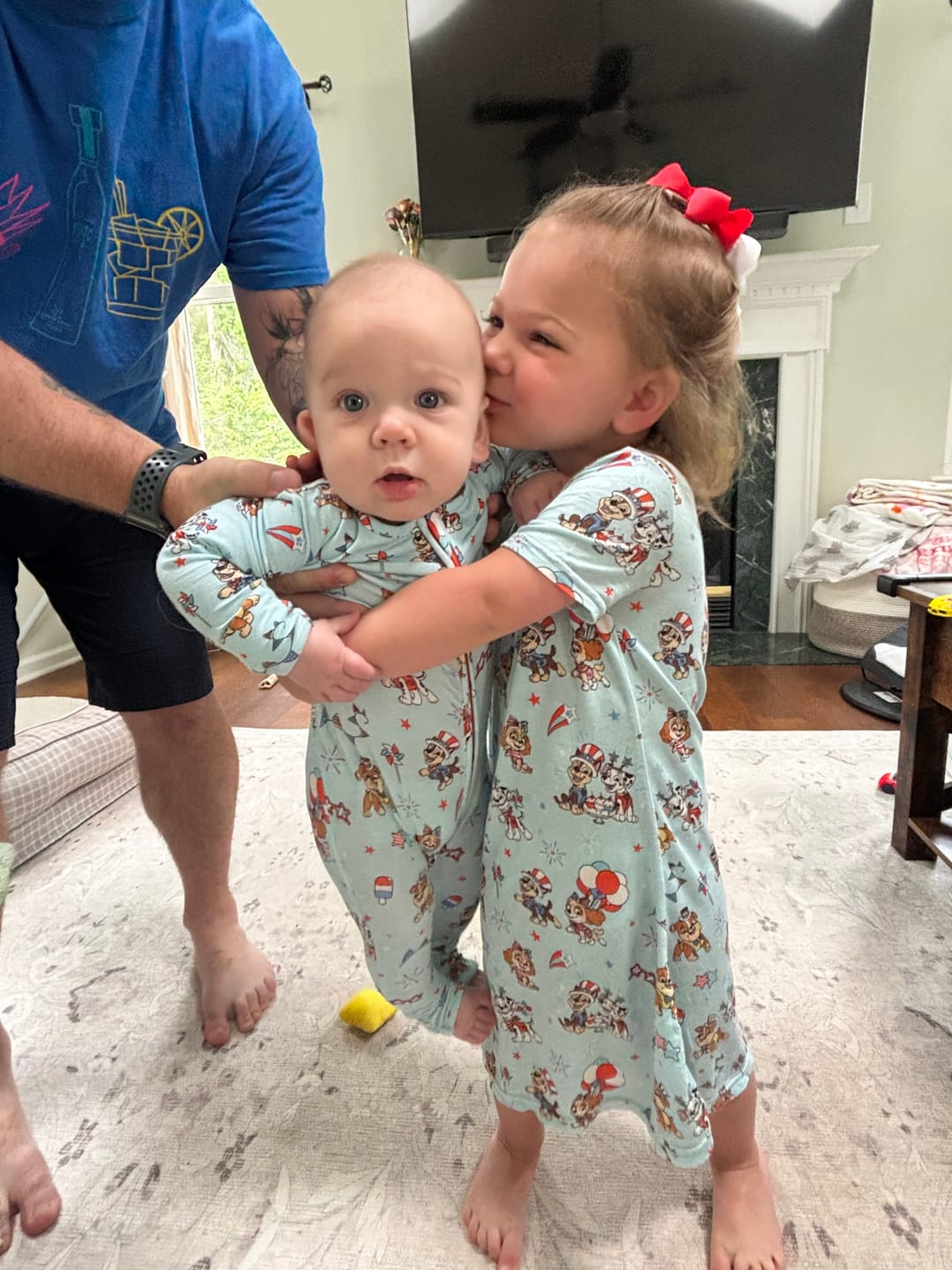 Customer photo review of PAW Patrol: Patriotic Pups Bamboo Convertible Footie