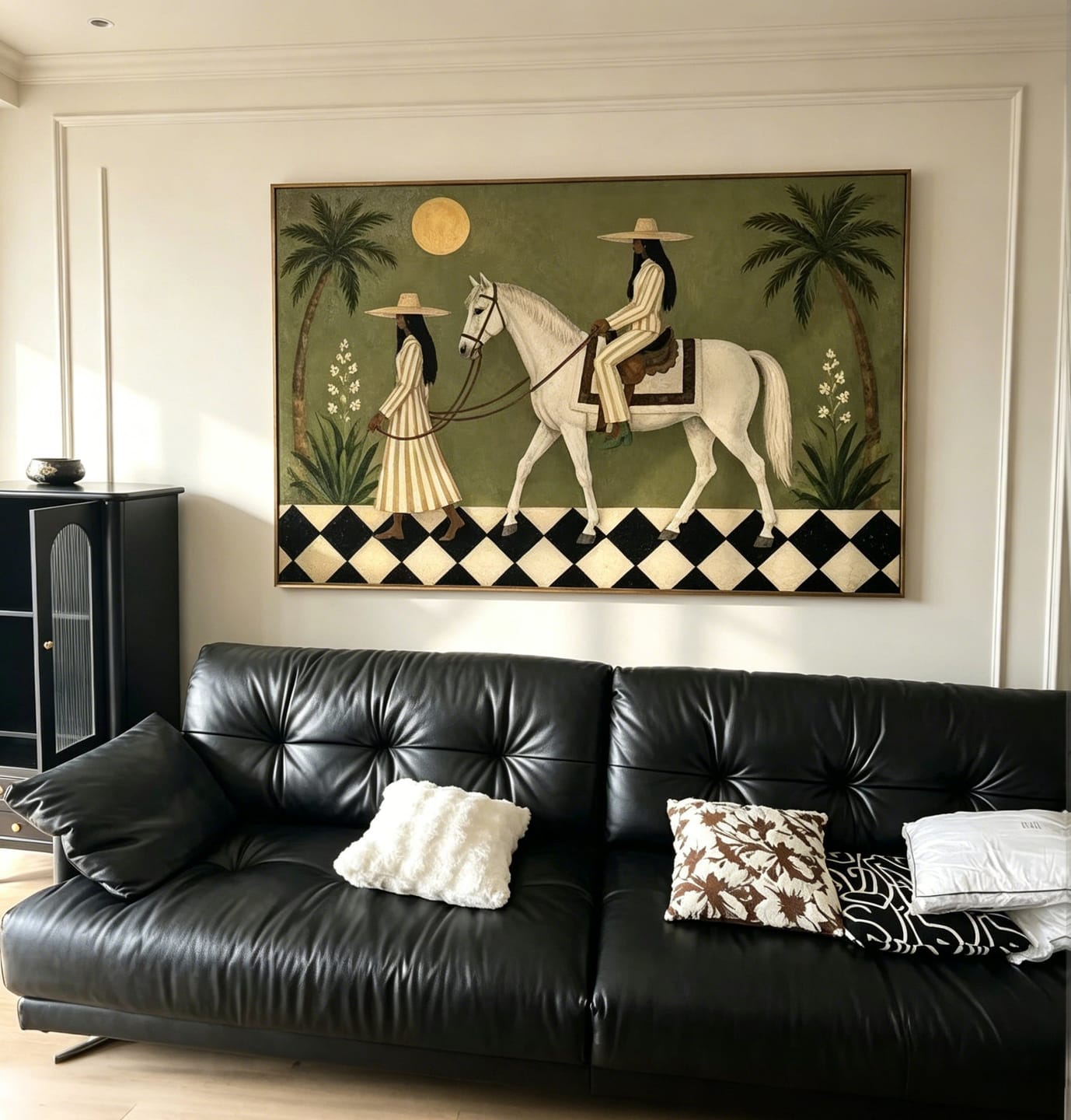 Customer photo review of Olive Courtyard White Horse Painting