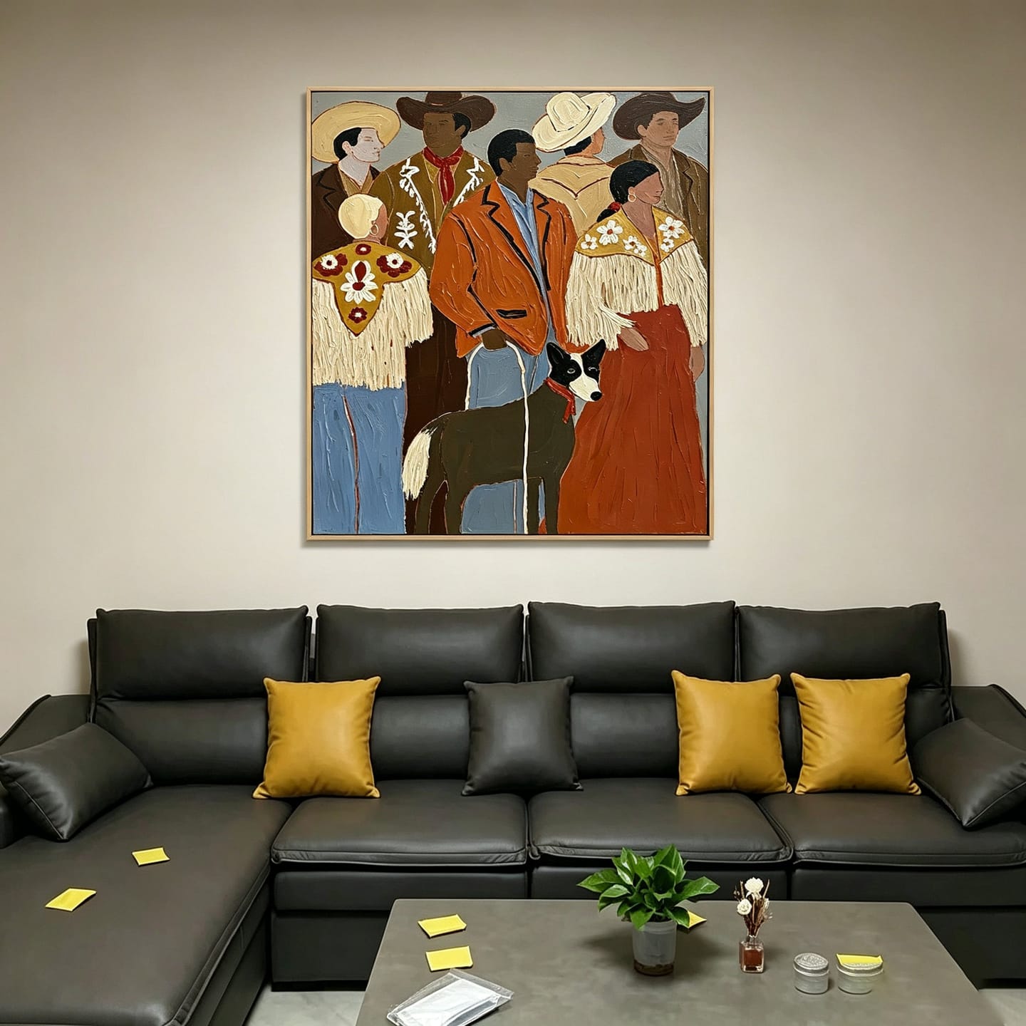 Customer photo review of Rodeo Gathering-Western Group Painting