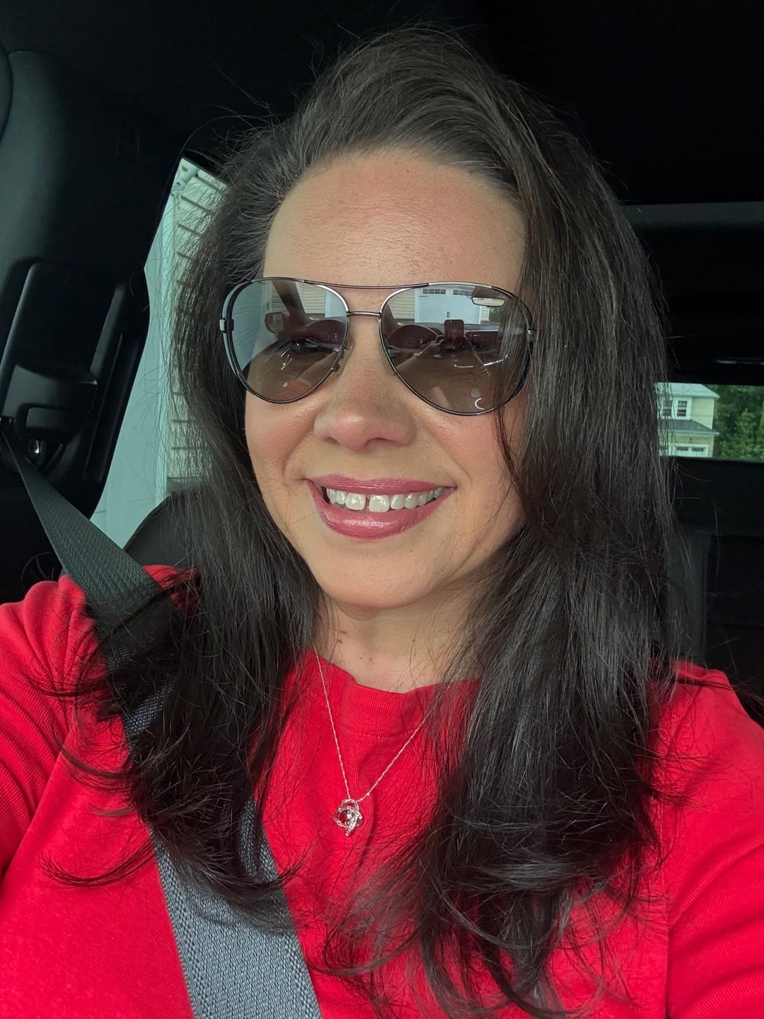 Customer photo review of Celtic Knot™ Pendant — 18K White Gold | Ruby