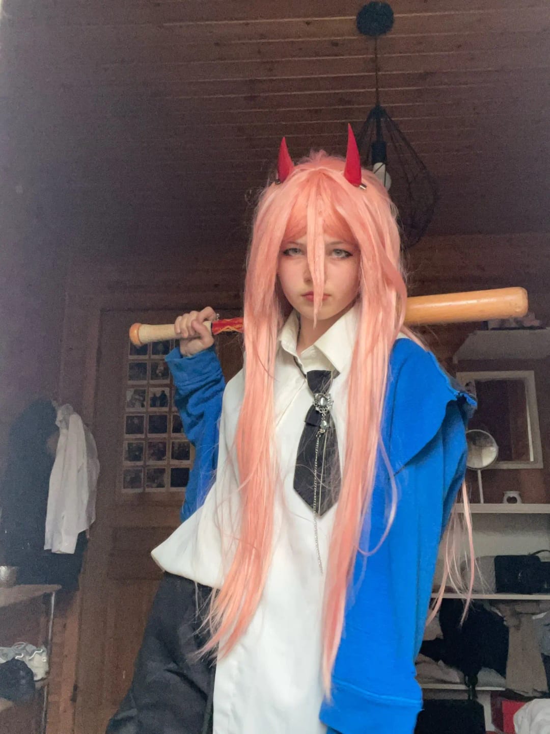 Customer photo review of Chainsaw Man Makima & Power Cosplay Wigs with Horns