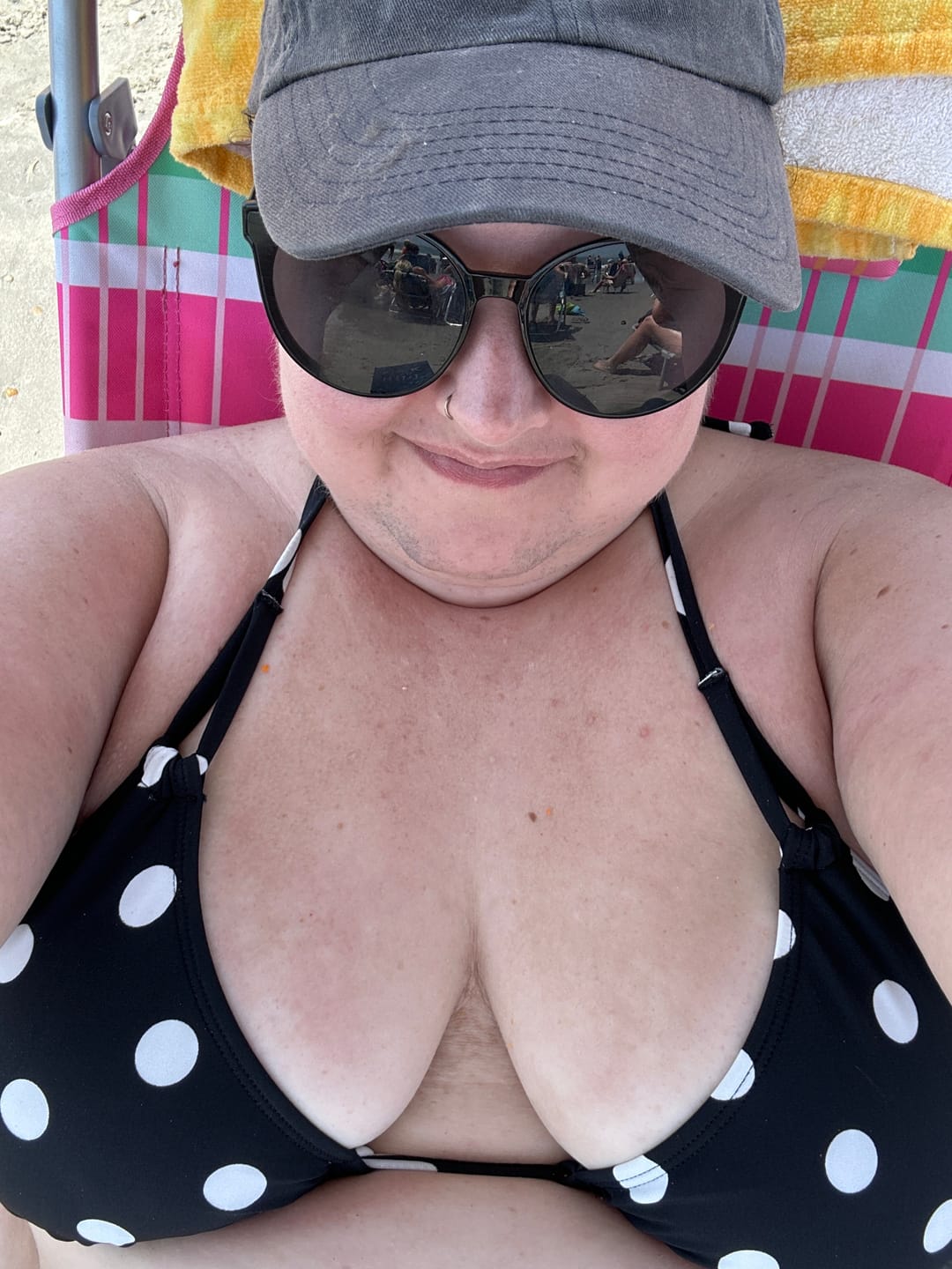 Customer photo review of Southern Charm Polka Dot Triangle Bikini Top