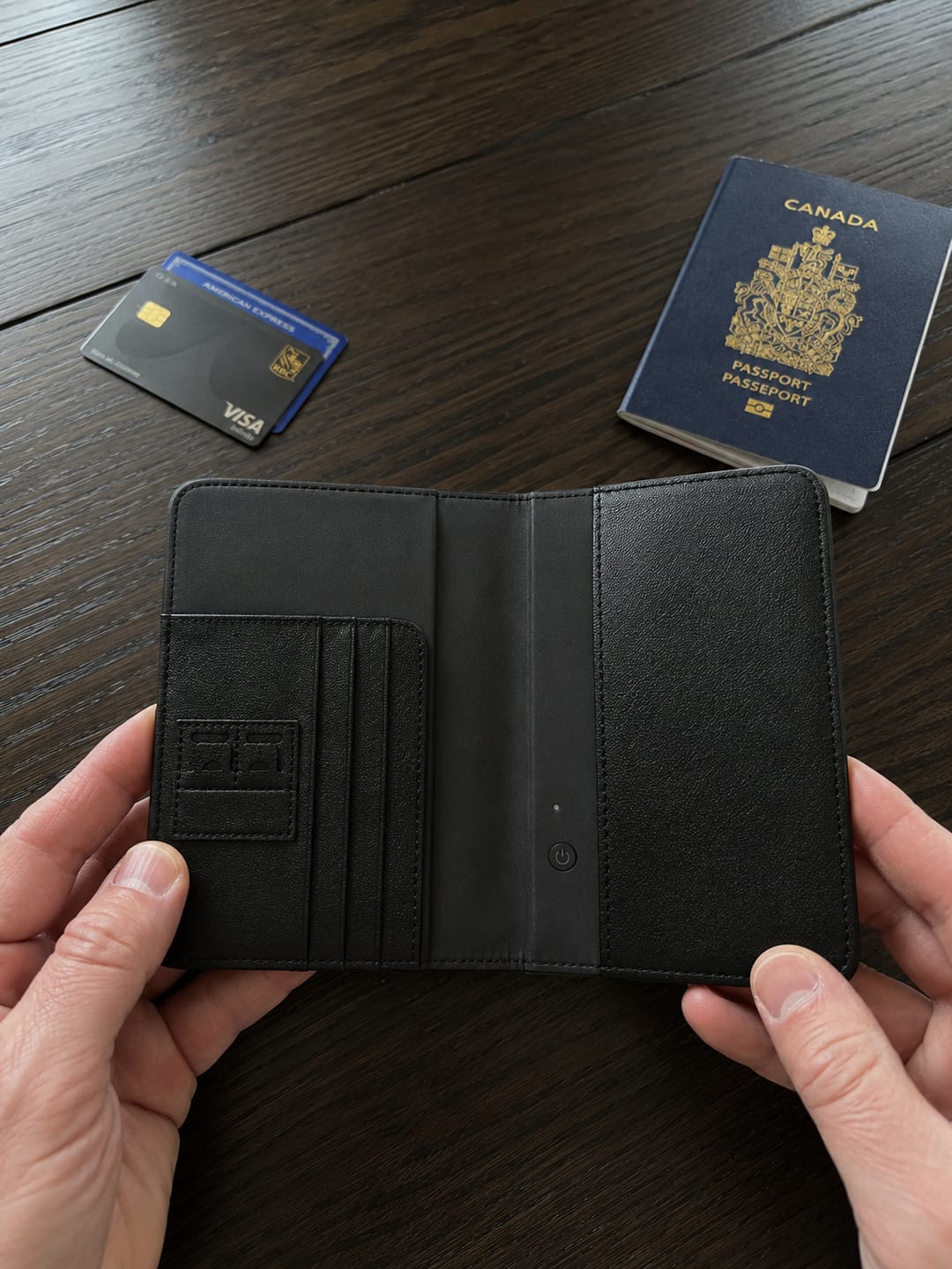 Customer photo review of Passport Trackable Wallet