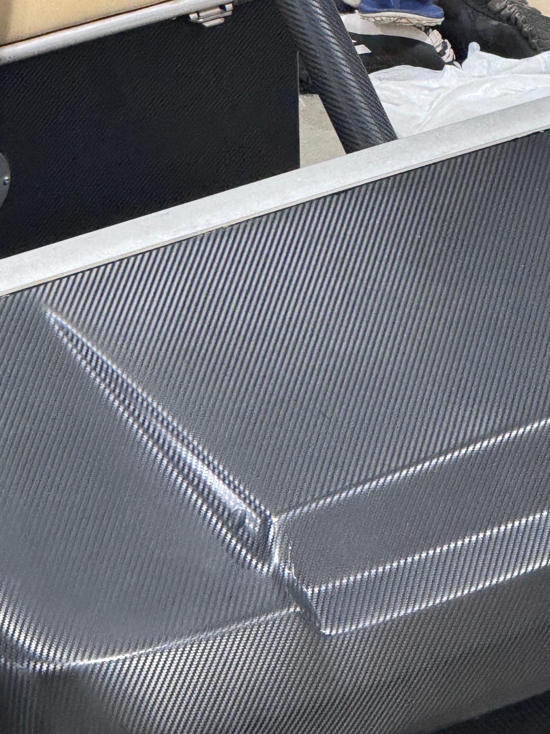 Customer photo review of Satin Classic Black Carbon Fiber Vinyl Wrap