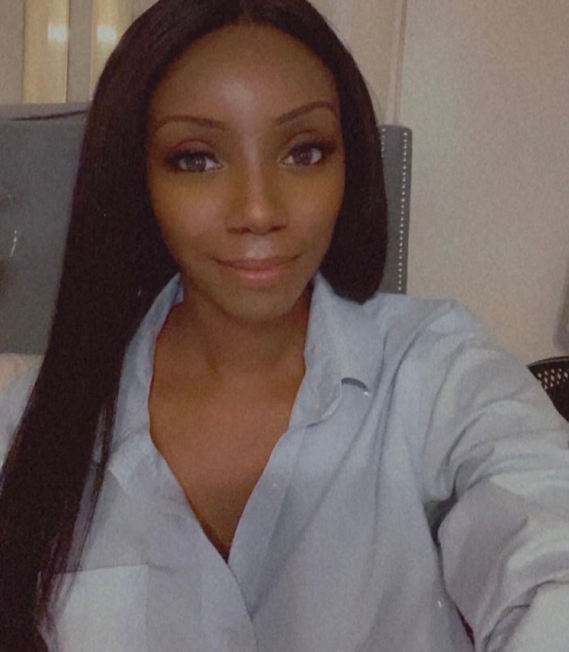 Customer photo review of Janet Collection 100% Natural Virgin Remy Human Hair Deep Part HD Lace Wig - PERM YAKY