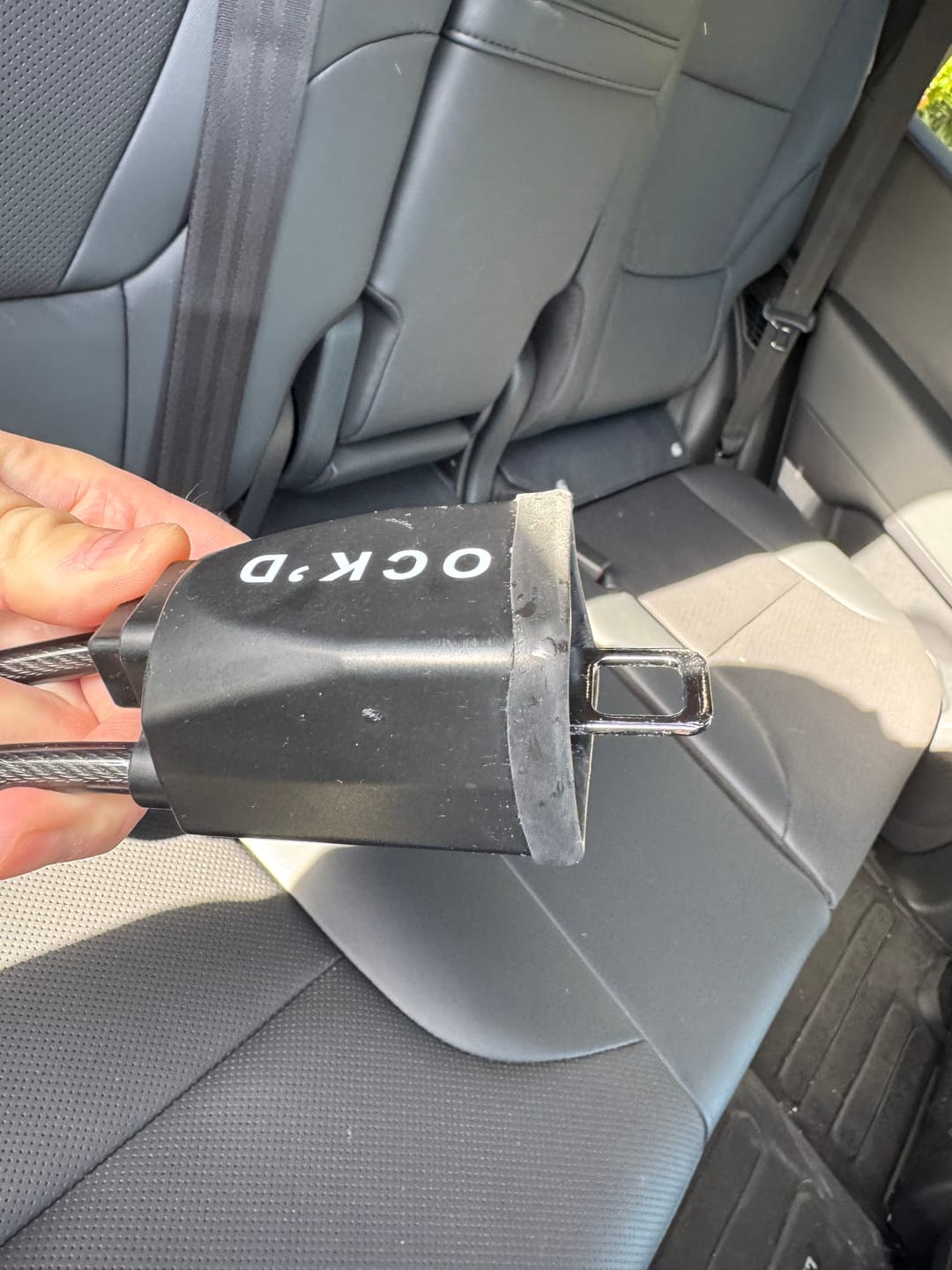 Customer photo review of Lock'd Car Defender — Visible Protection That Thieves Can't Ignore