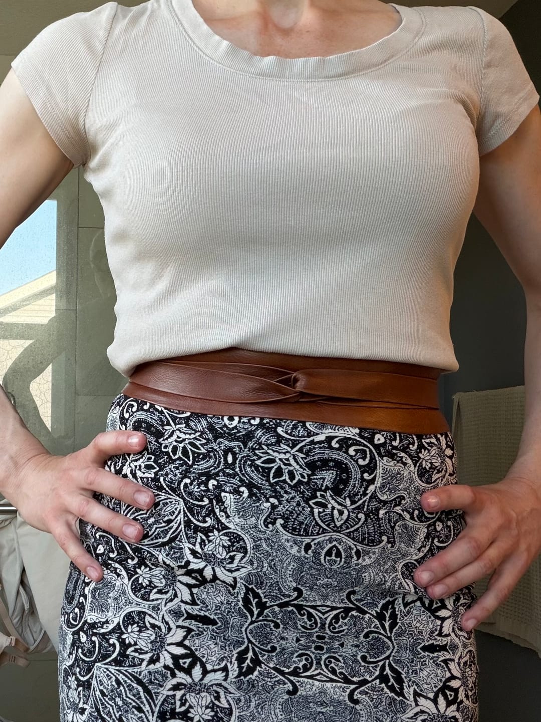Customer photo review of Wrap Leather Belt - Whiskey