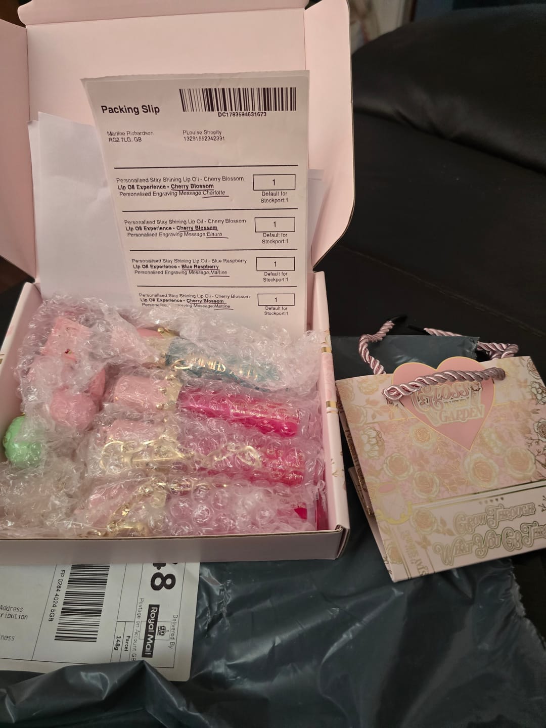 Customer photo review of Personalised Stay Shining Lip Oil