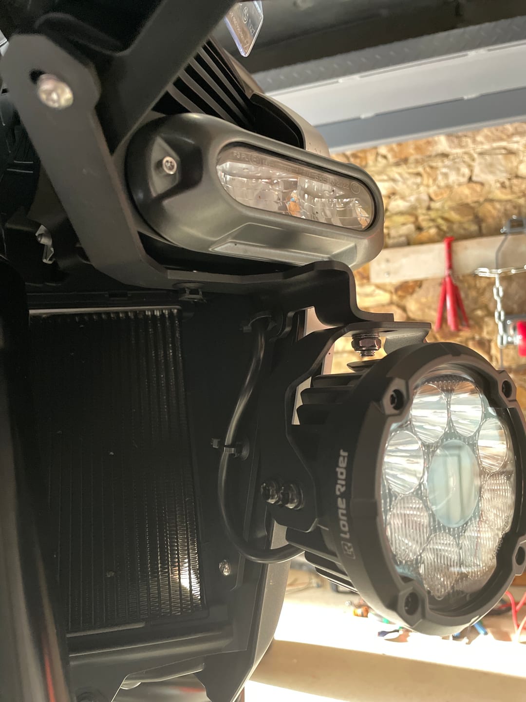 Customer photo review of Under Nose Mount for Motorcycle Lights
