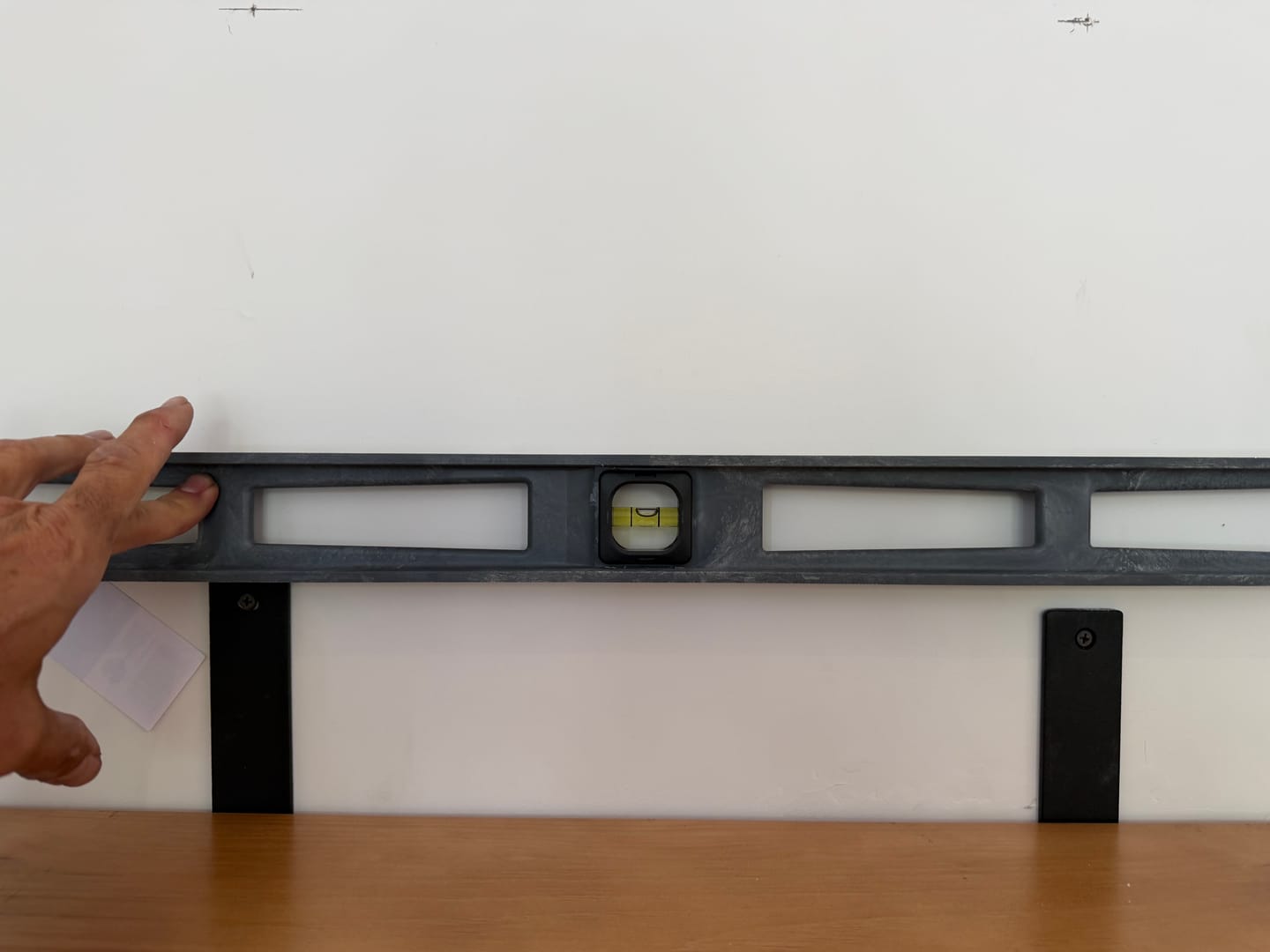 Customer photo review of Rustic Pine Shelves with Brackets