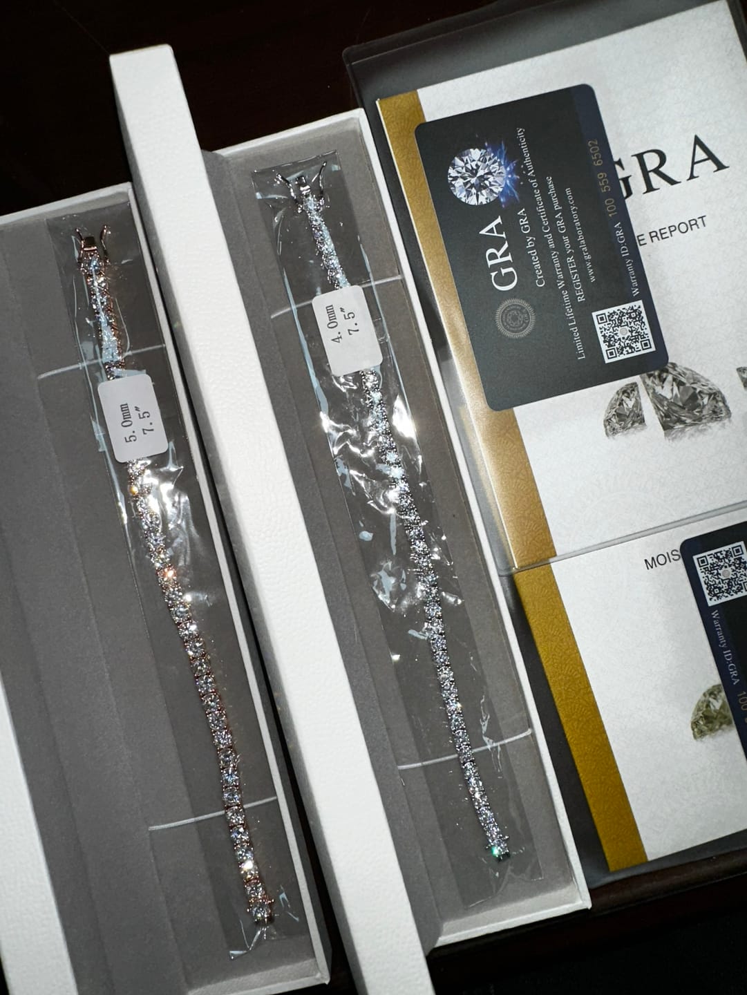 Customer photo review of Sterling Silver 925 2MM 3MM 4MM 5MM 6.5MM Moissanite Tennis Bracelet with GRA Certificate