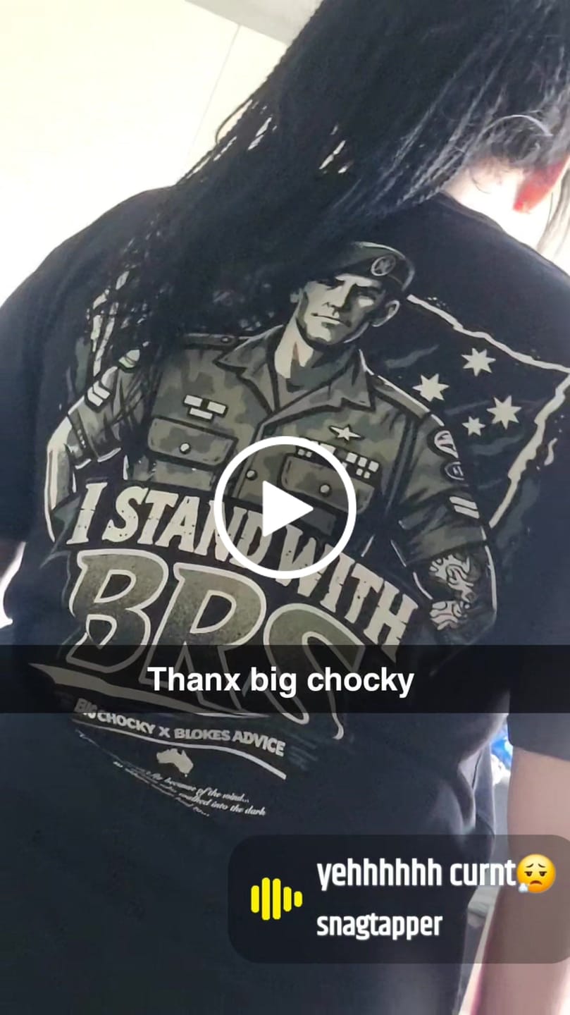 Customer video review of Big Chocky | Stand With BRS Tee