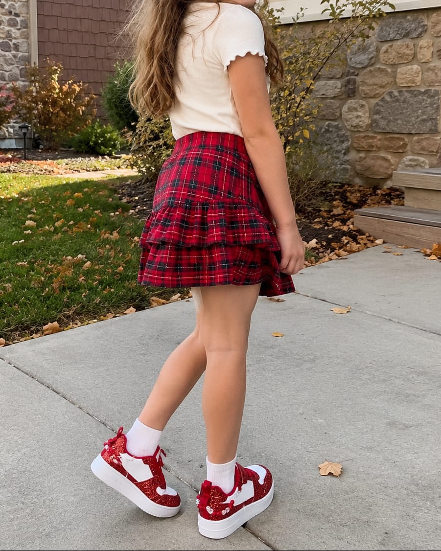 Customer photo review of Lucky Step Kids Glitter Bead Sneakers