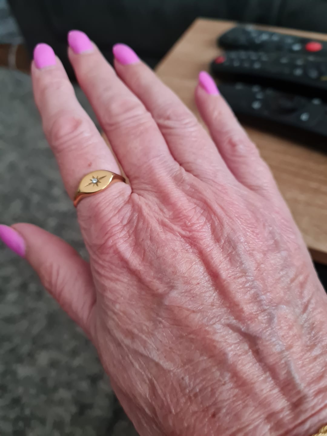 Customer photo review of Eternity North Star Ring in Gold