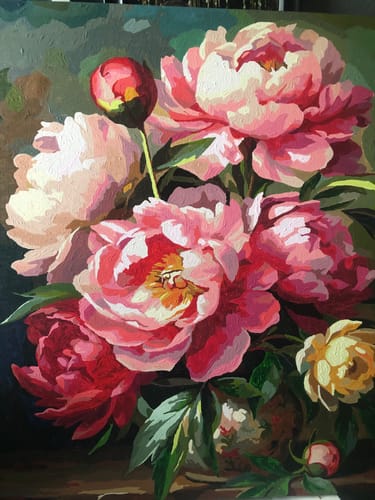 Customer photo review of Pink Peony Vase Still Life (80 Colors)