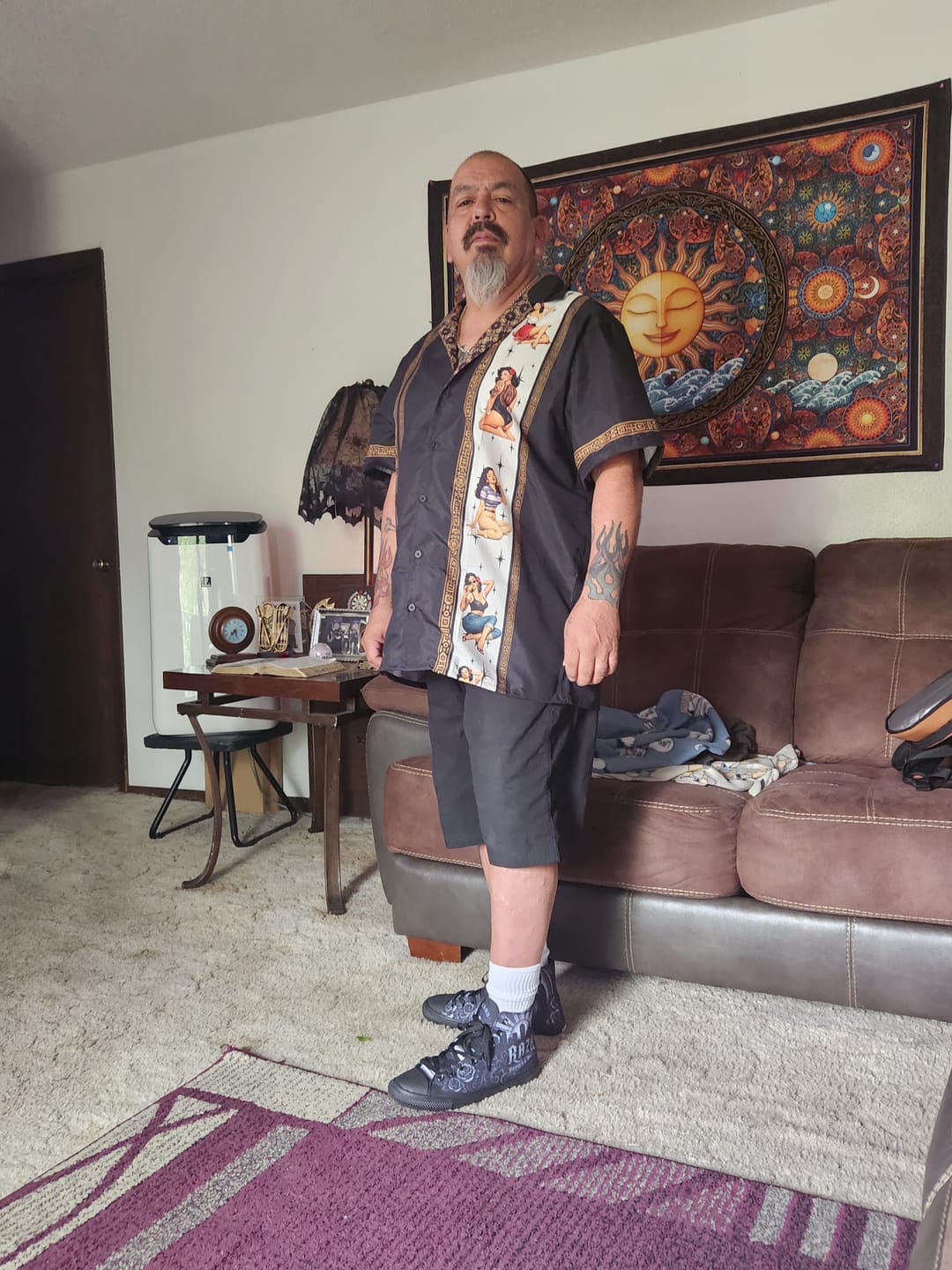 Customer photo review of RAZA Art De La Calle Virgen High Tops ( Black or White Sole )