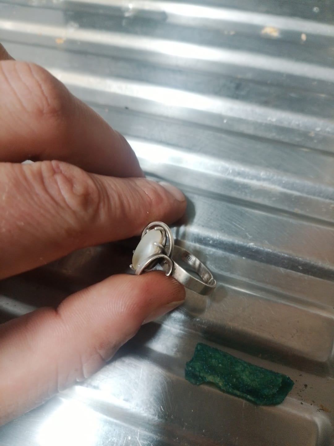 Customer photo review of White Opal 9ct Yellow Gold Ring