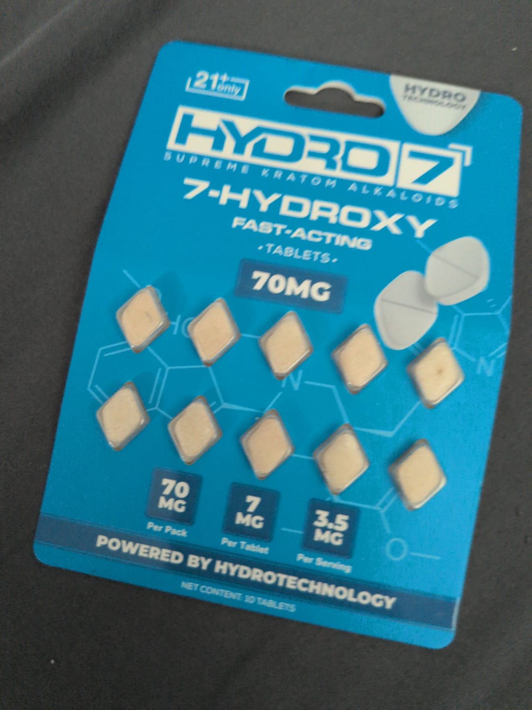 Customer photo review of 7-Hydroxy Tablets - 7MG (10 Count) 70MG