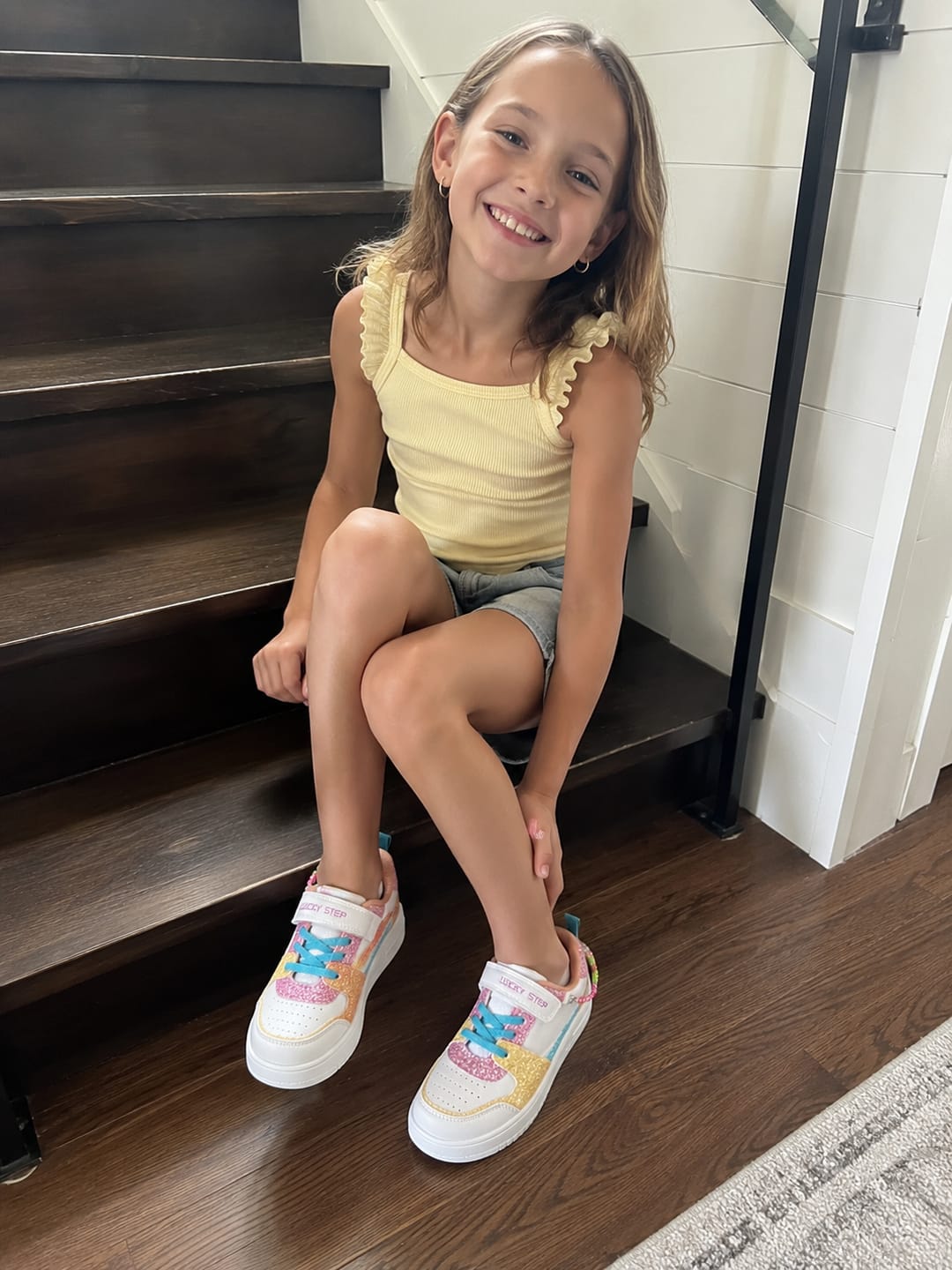 Customer photo review of Lucky Step Kids Glitter Bead Sneakers