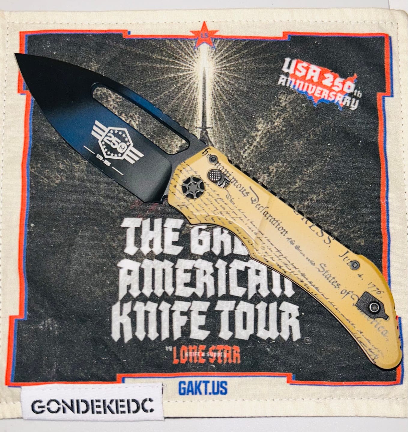 Customer photo review of Heretic Koschei America 250 Edition - Crossbar Lock, MagnaCut, Serialized - Made in USA (H061-USA-250)
