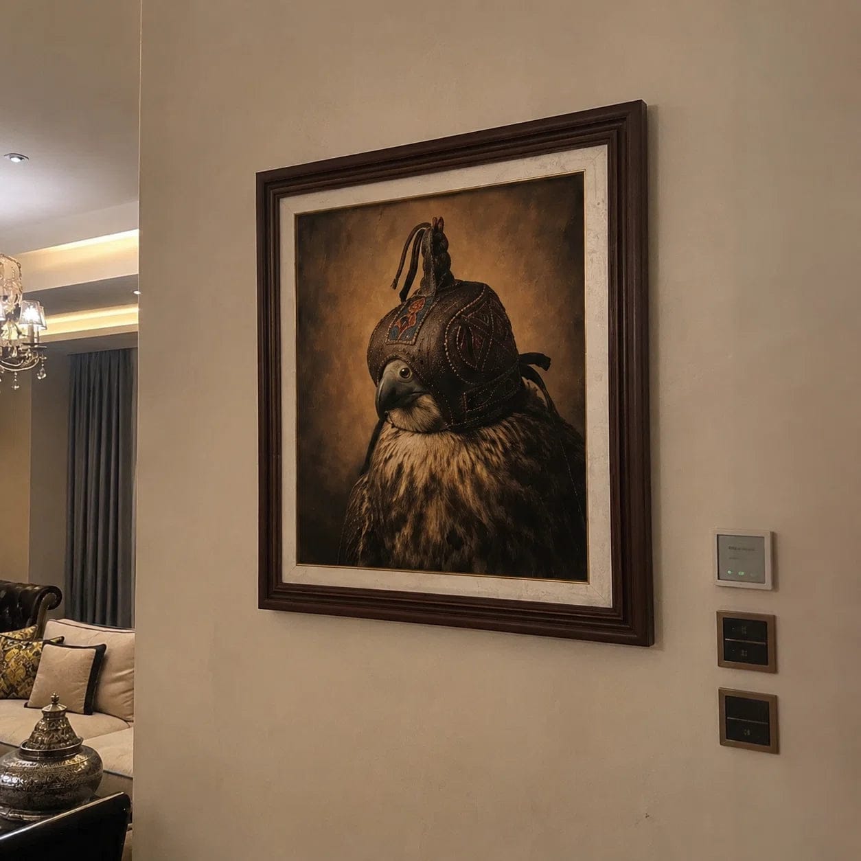 Customer photo review of Artura Paint | Guardian of Tradition Hooded Falcon Portrait