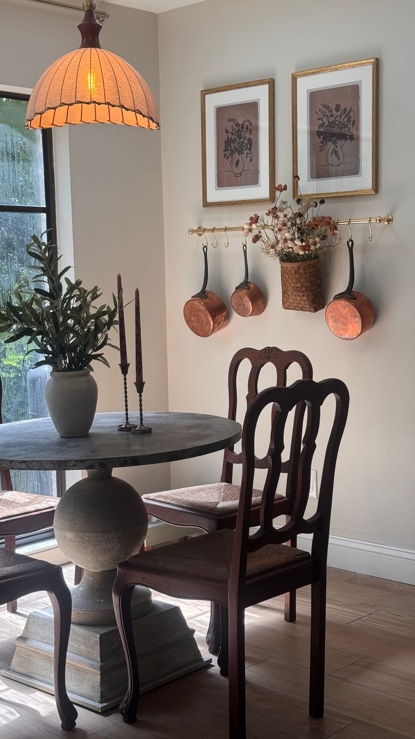 Customer photo review of Unlacquered Brass Kitchen Rail – Handmade Wall Mounted Pot Rack with Hooks