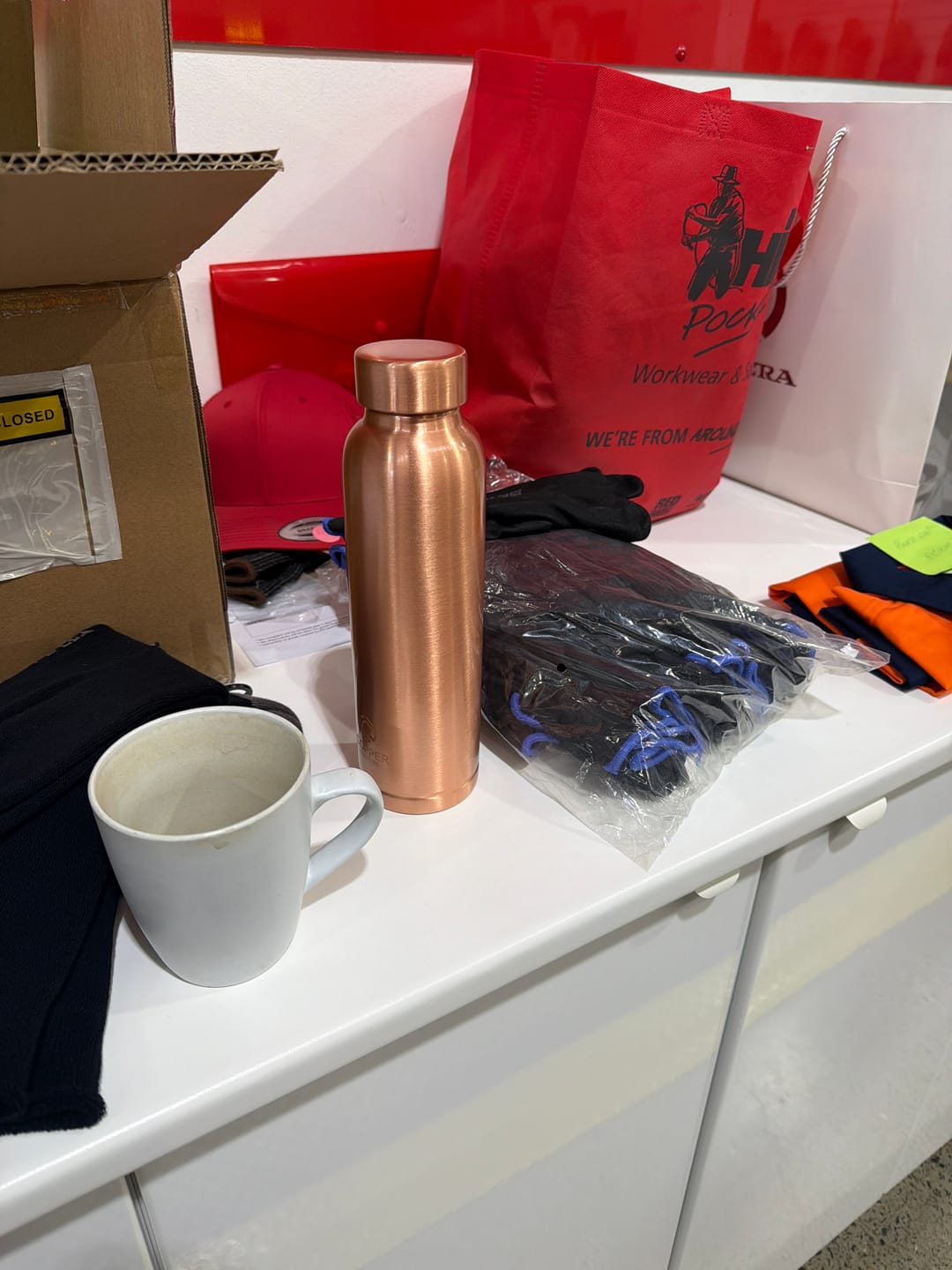 Customer photo review of Polished Copper Water Bottle 950ml
