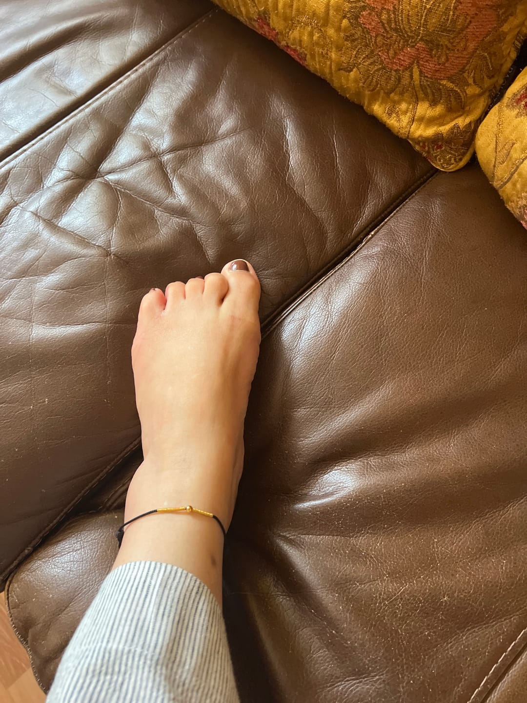 Customer photo review of Buddha Stones 925 Sterling Silver Golden Bead Protection Braided Rope Bracelet Anklet