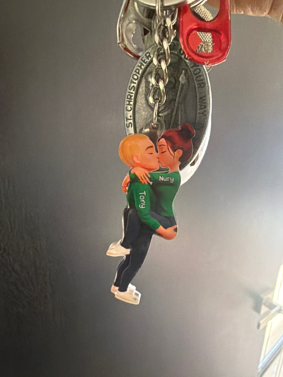 Customer photo review of Kissing Couple - Personalized Keychain, Gift for Couple