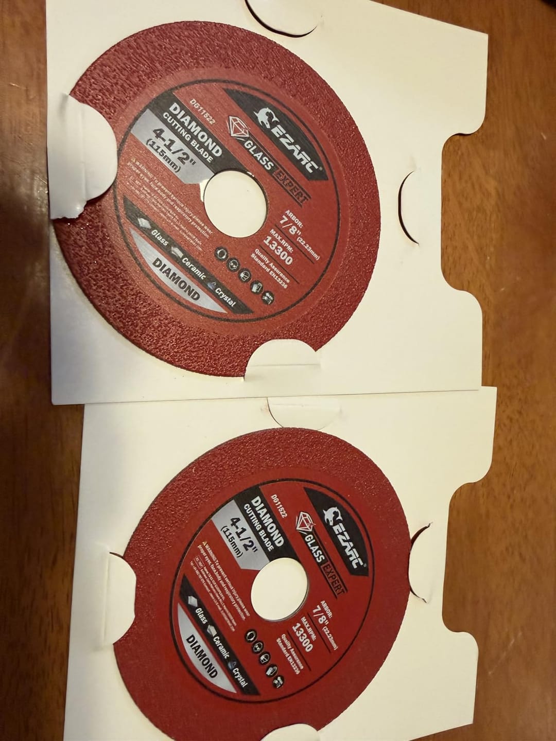 Customer photo review of Glass Cutting Disc 2-Pack For Ceramic Tile, Glass, Crystal, Porcelain
