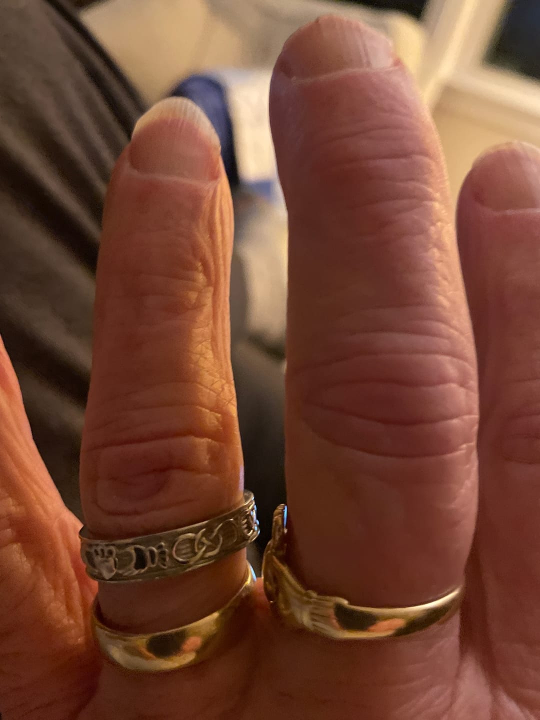 Customer photo review of Men's Claddagh™ Ring — 18K White Gold Band