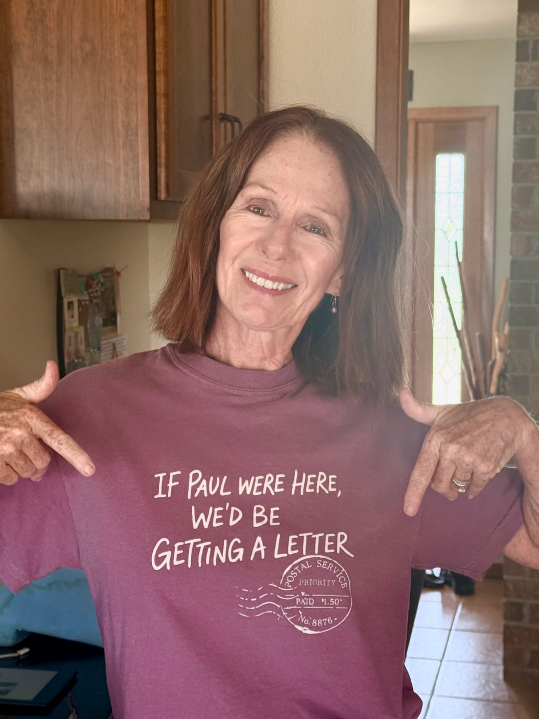 Customer photo review of Paul's Letter T-shirt