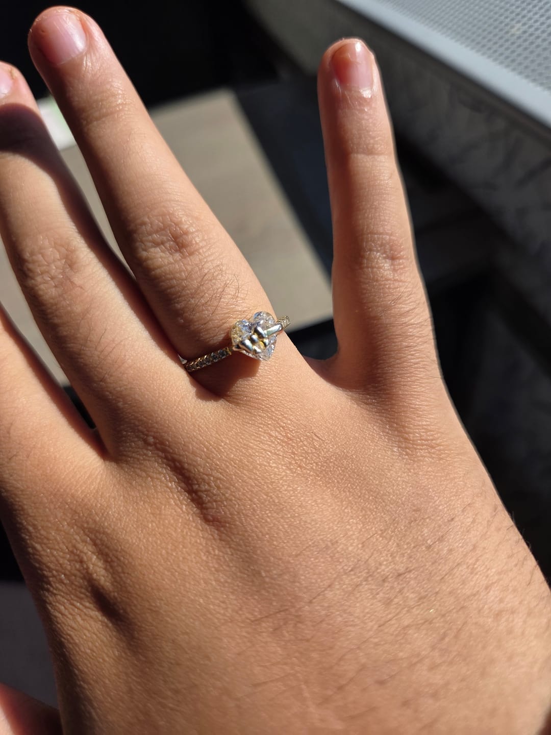 Customer photo review of GIFTED Promise Ring (Heart & Bow)