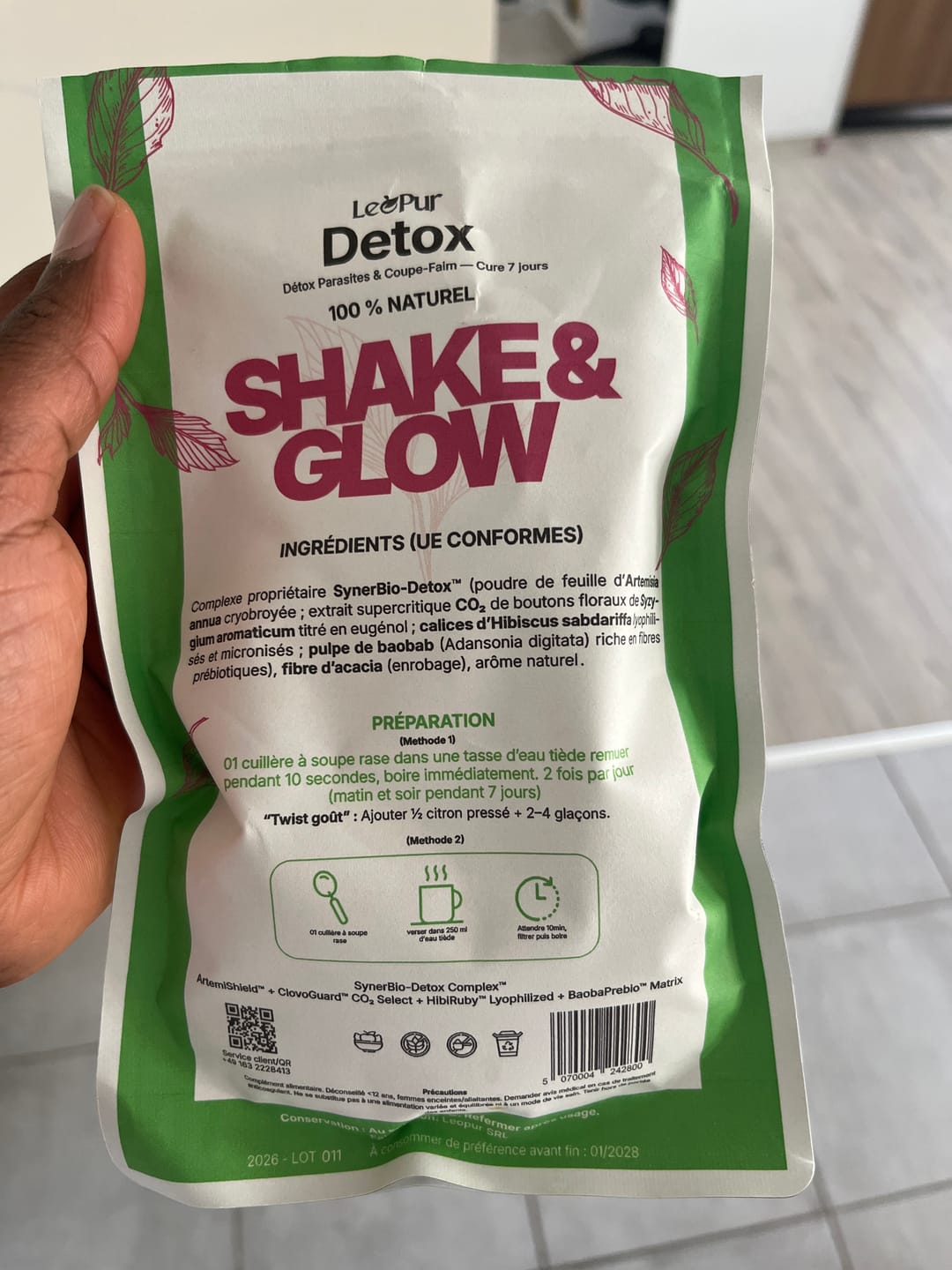 Customer photo review of Tisane-Detox - Shake & Glow