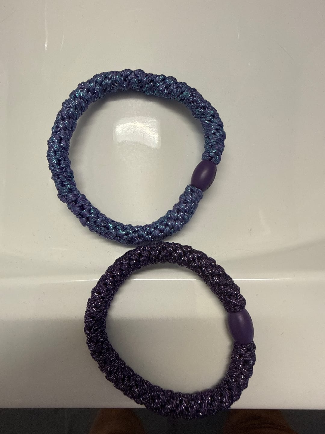 Customer photo review of Kknekki Hair Bundle Multi Violet /Pistazie Glitter