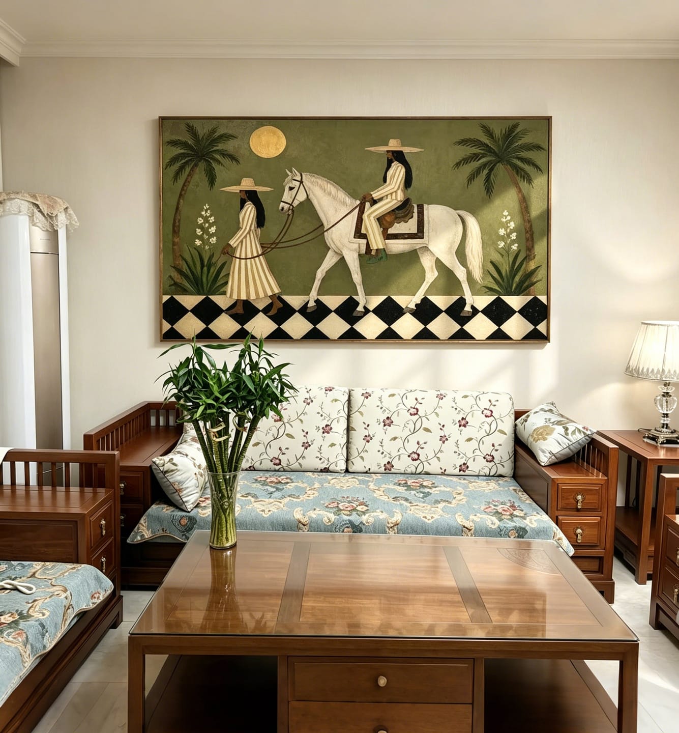 Customer photo review of Olive Courtyard White Horse Painting